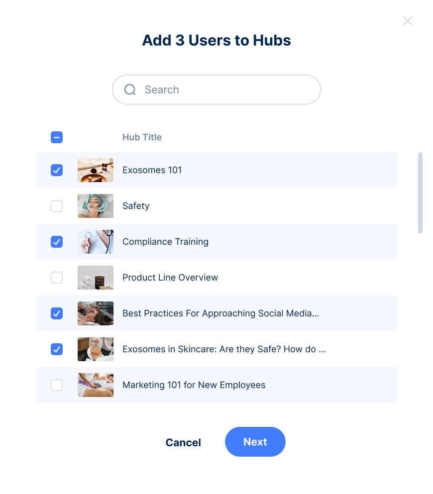 Add to Hub Modal