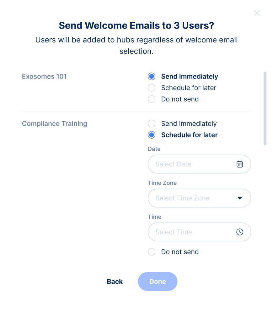 Schedule Email Modal
